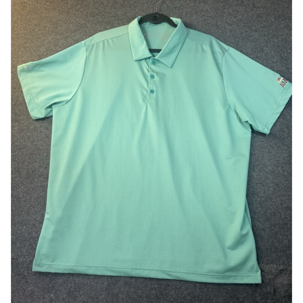 Antigua NBC Golf AM Tour Gingham Performance‎ Polo Shirt